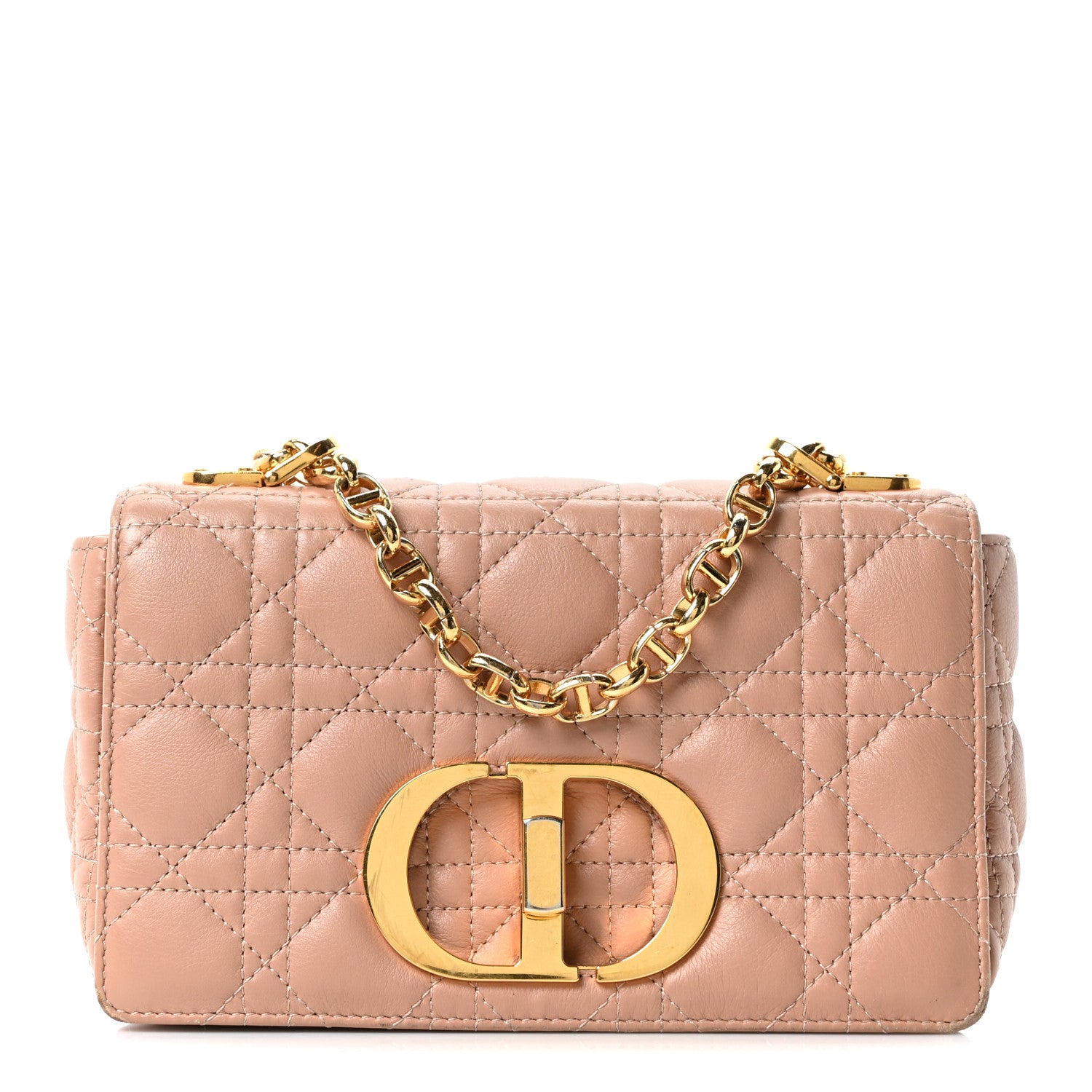 Christian Dior Calfskin Cannage Small Caro Bag Rose De Vents 1 of 10