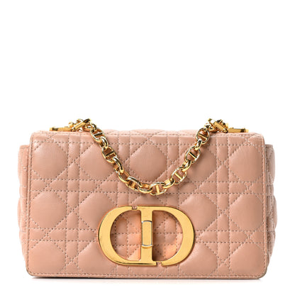 Christian Dior Calfskin Cannage Small Caro Bag Rose De Vents 1 of 10