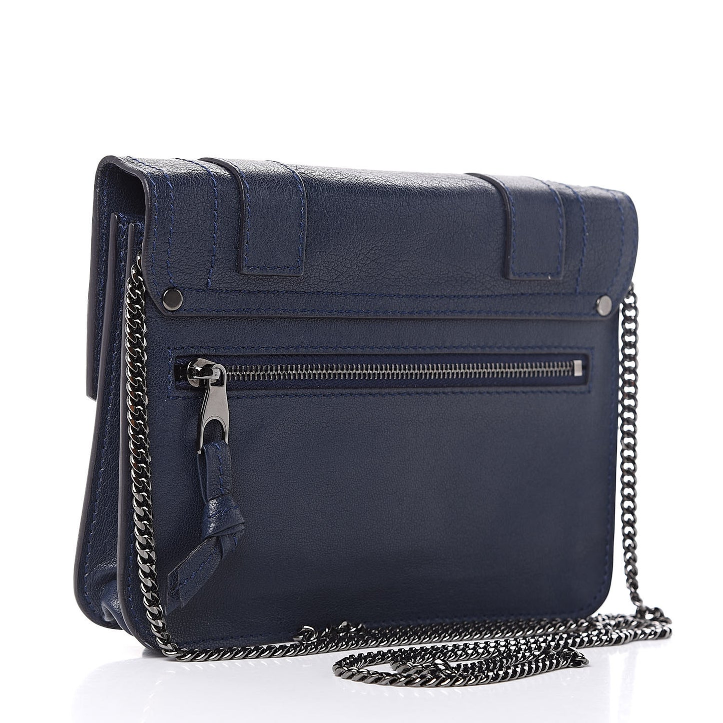 Lambskin Large PS1 Chain Wallet Indigo
