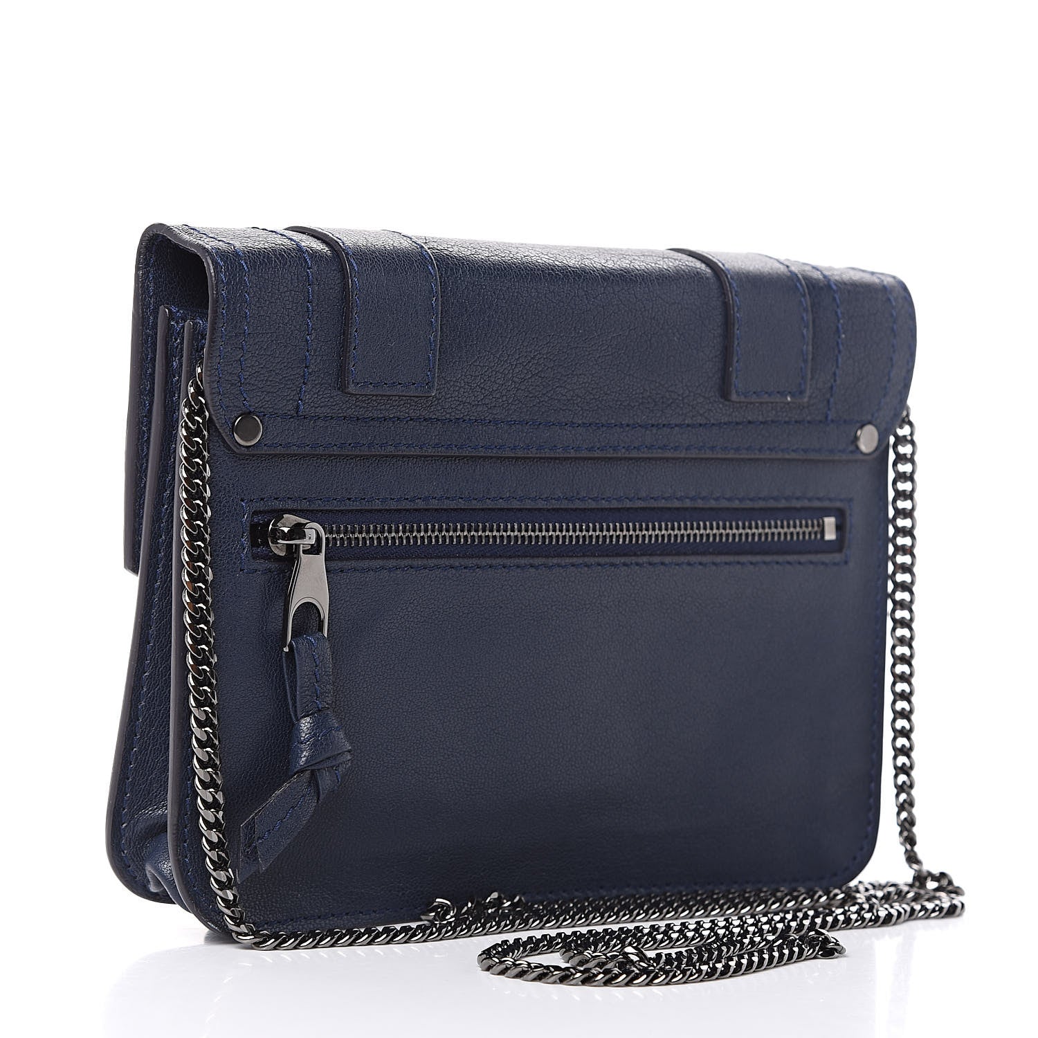 Proenza Schouler Lambskin Large PS1 Chain Wallet Indigo 3 of 10