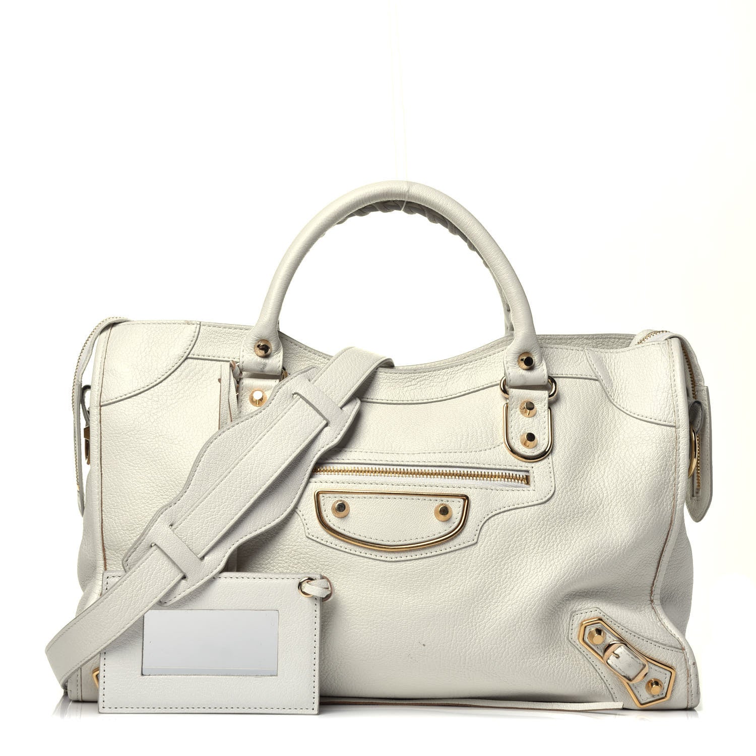 Balenciaga Chevre Gold Metallic Edge Hardware City White 1 of 10