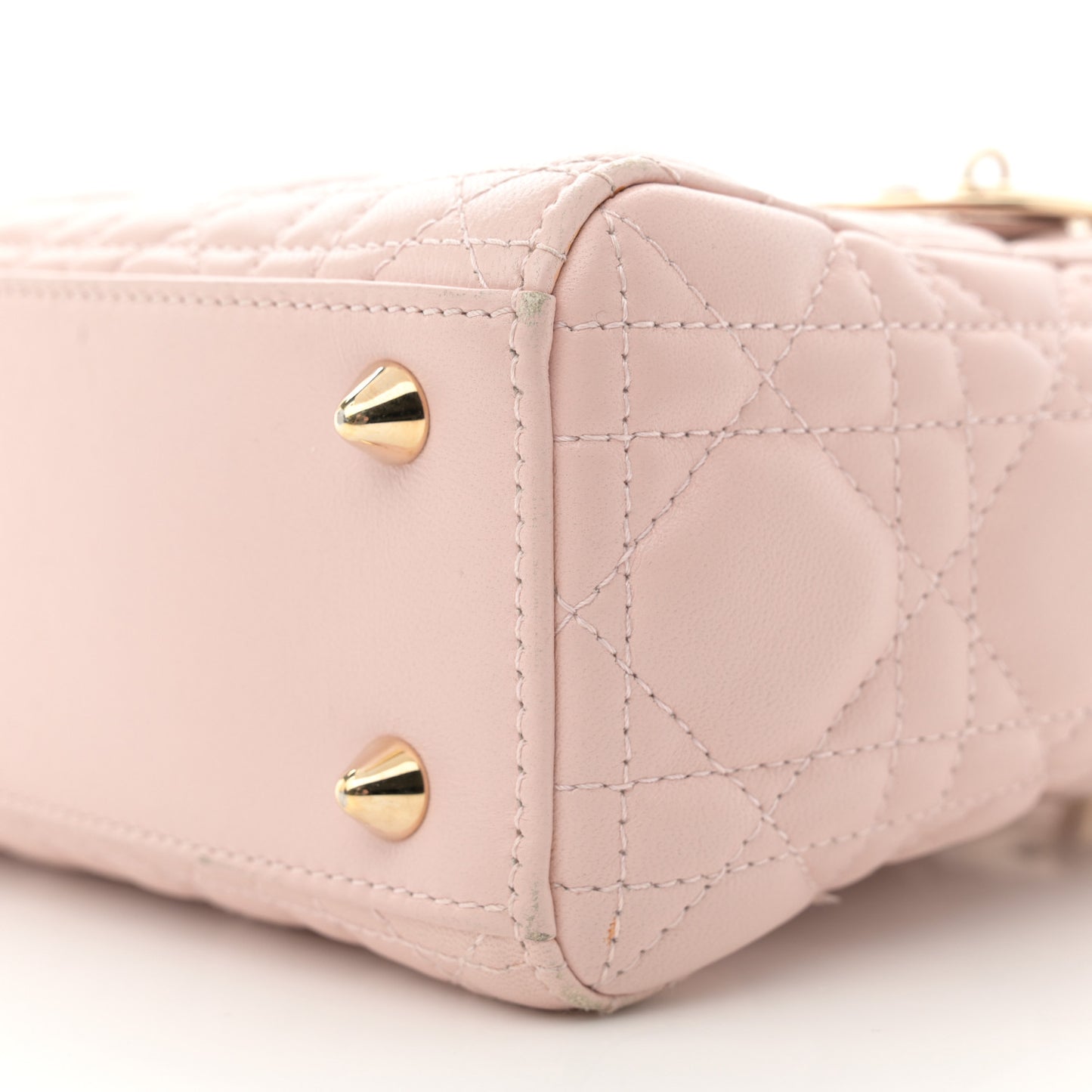 Lambskin Cannage Small Lucky Badges My Lady Dior Pink