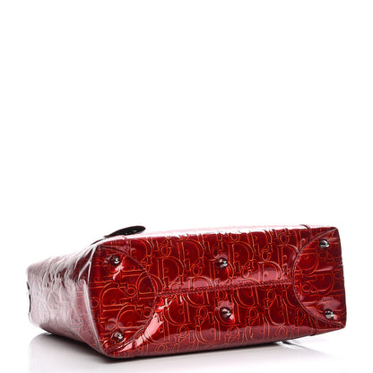 Christian Dior Patent Ultimate Chrome Beaded Malice Tote Red 4 of 12