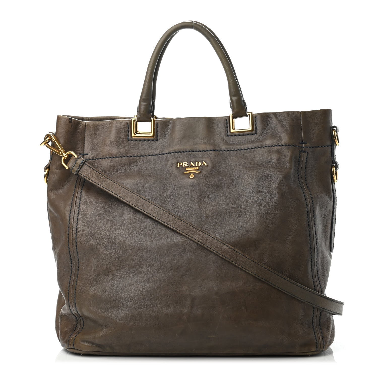 Prada Cervo Tote Green 1 of 4