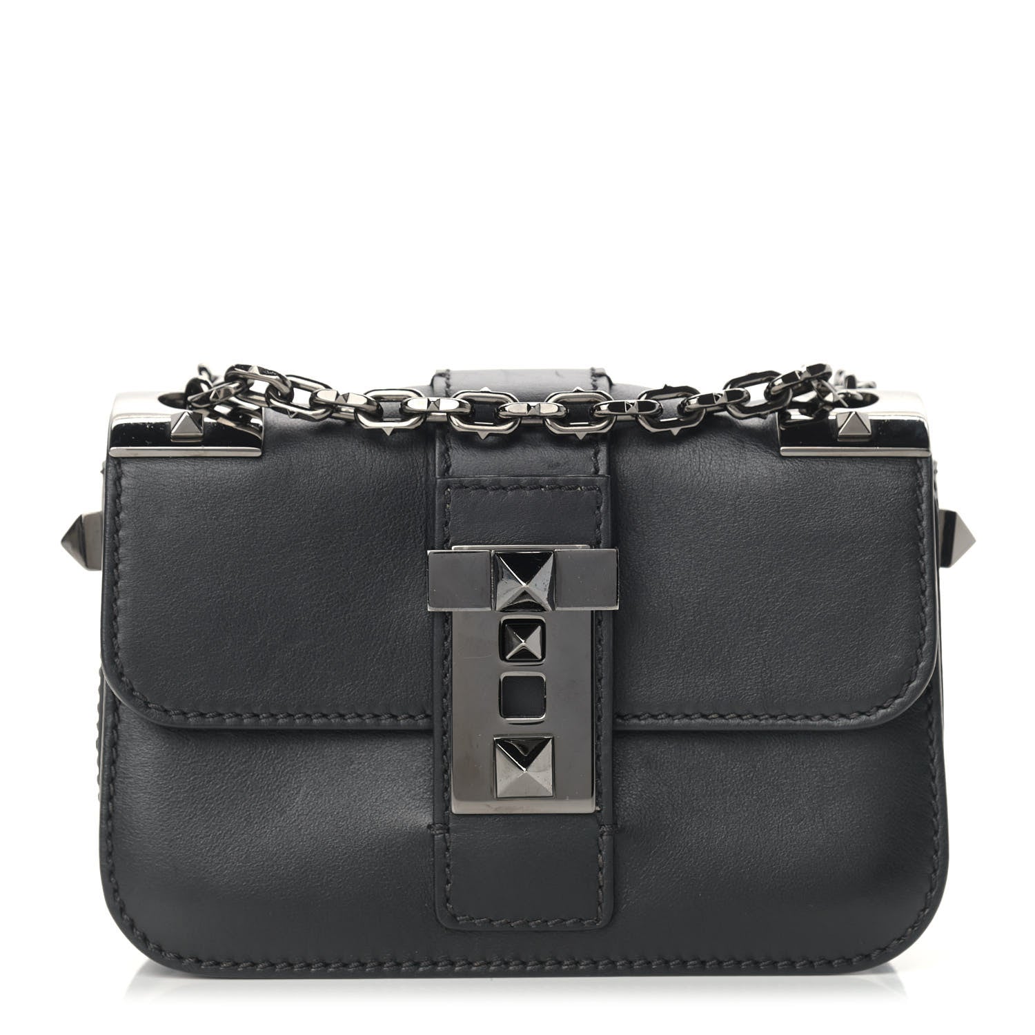 Valentino Garavani Vitello B-Rockstud Flap Black 1 of 15