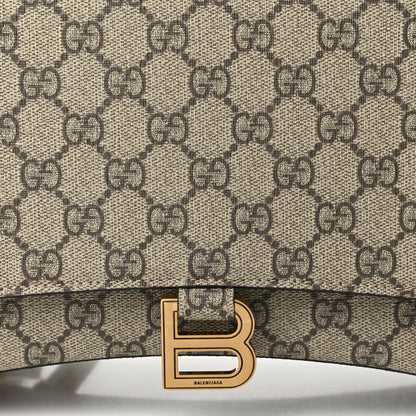 Balenciaga X GUCCI GG Supreme Monogram Medium Hourglass Top Handle Bag Beige Ebony 7 of 9