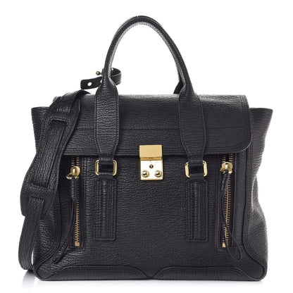 3.1 Phillip Lim 3.1 Textured Calfskin Medium Pashli Satchel Black 1 of 7