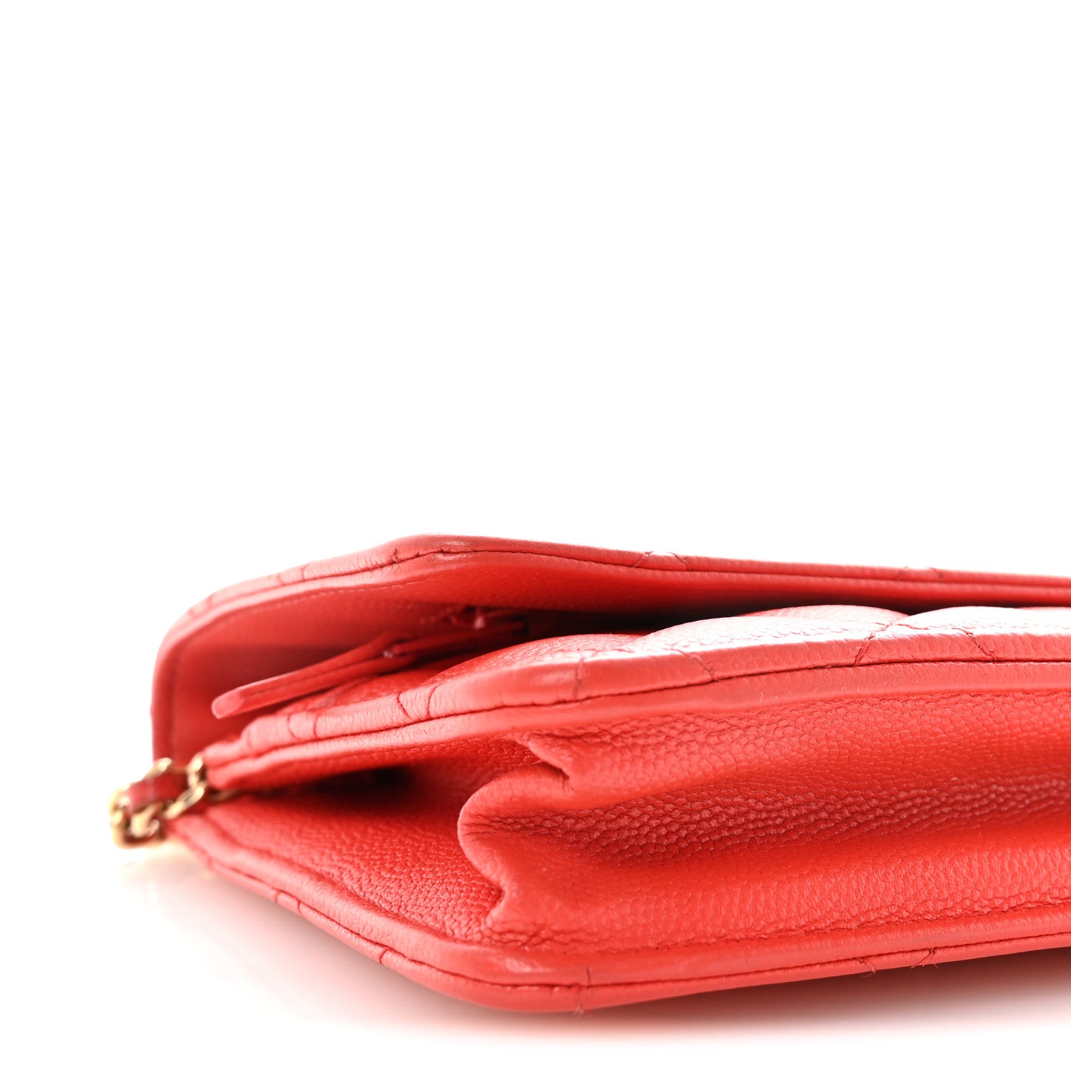 Chanel Caviar Quilted Wallet on Chain WOC Red 10 of 11