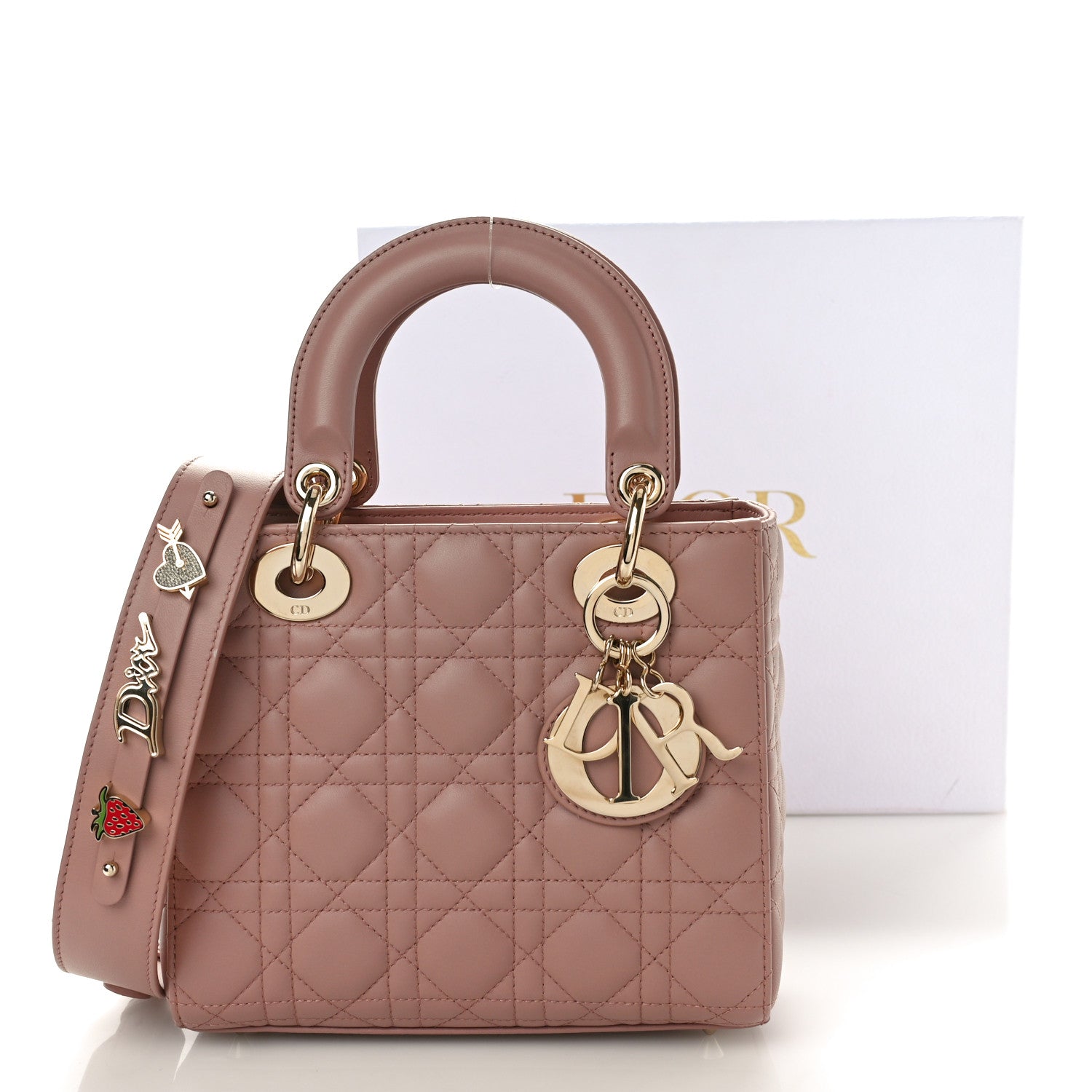Christian Dior Lambskin Cannage Small My ABCDior Lady Dior Antique Pink 11 of 11