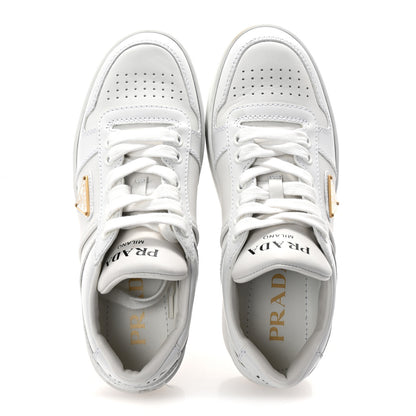 Prada Vitello Rois Triangle Womens Downtown Platform Low Top Sneakers 35.5 White 2 of 10