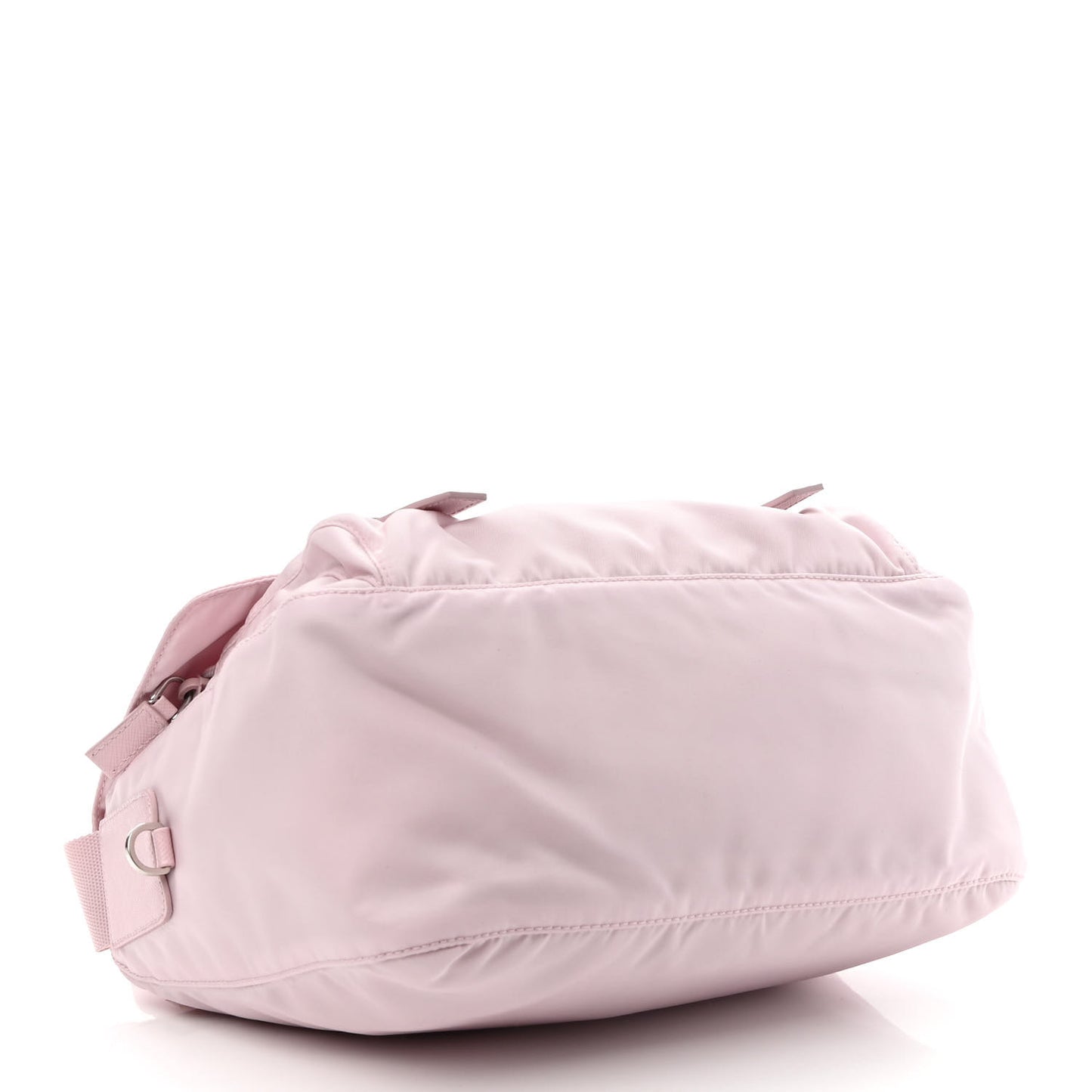 Re-Nylon Vela Saffiano Pocket Double Buckle Messenger Shoulder Bag Alabastro