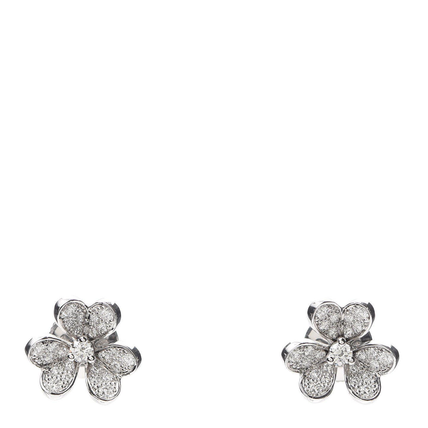 18K White Gold Diamond Mini Frivole Pave Earrings