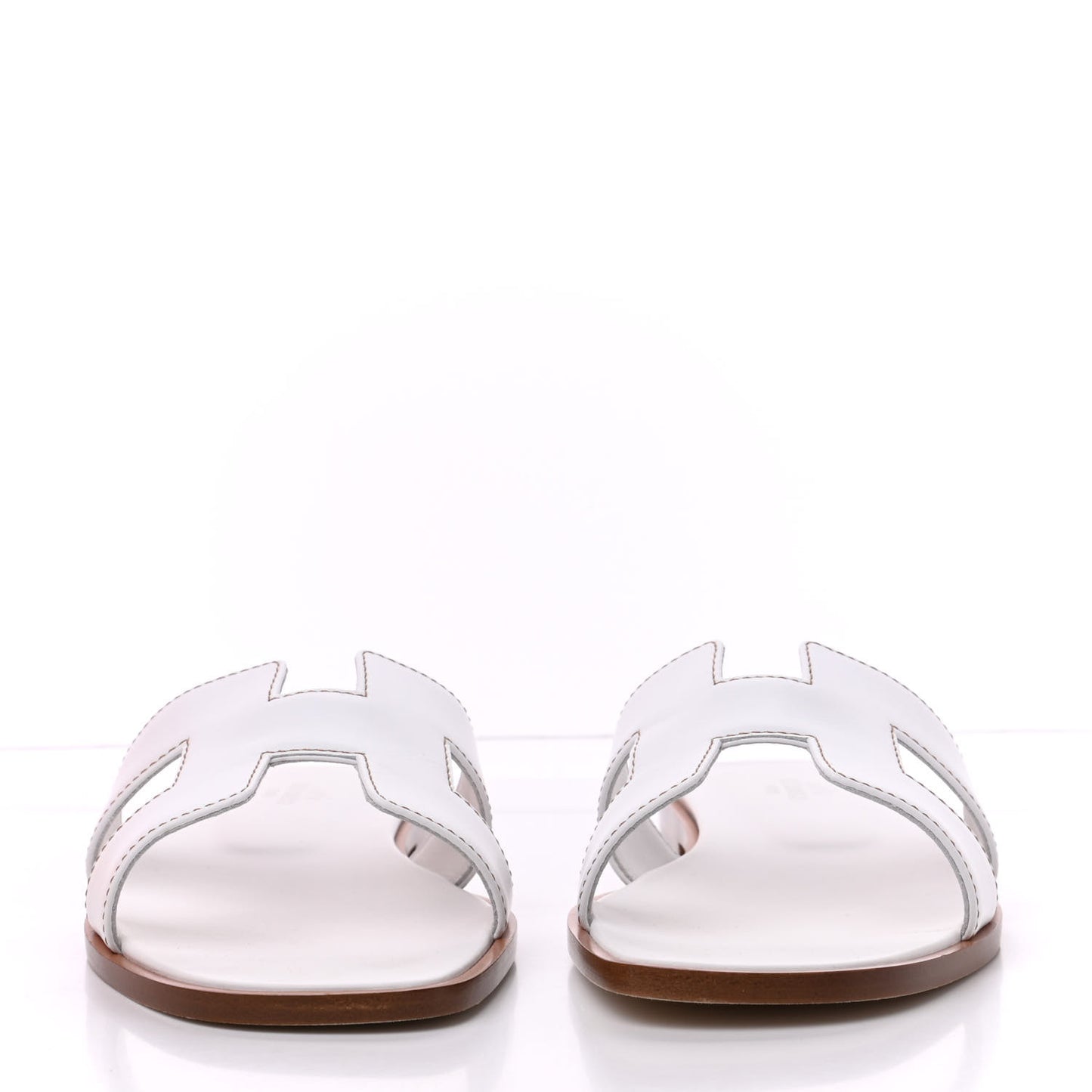 Box Calfskin Oran Sandals 38 White