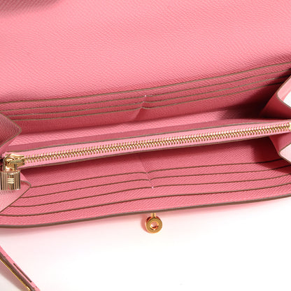 Hermes Epsom Kelly Longue Wallet Rose Confetti 6 of 11