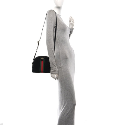 Gucci Suede Patent Web GG Small Ophidia Dome Shoulder Bag Black 2 of 10