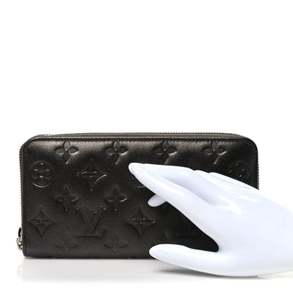 Louis Vuitton Lambskin Embossed Monogram Coussin Zippy Wallet Anthracite 2 of 6