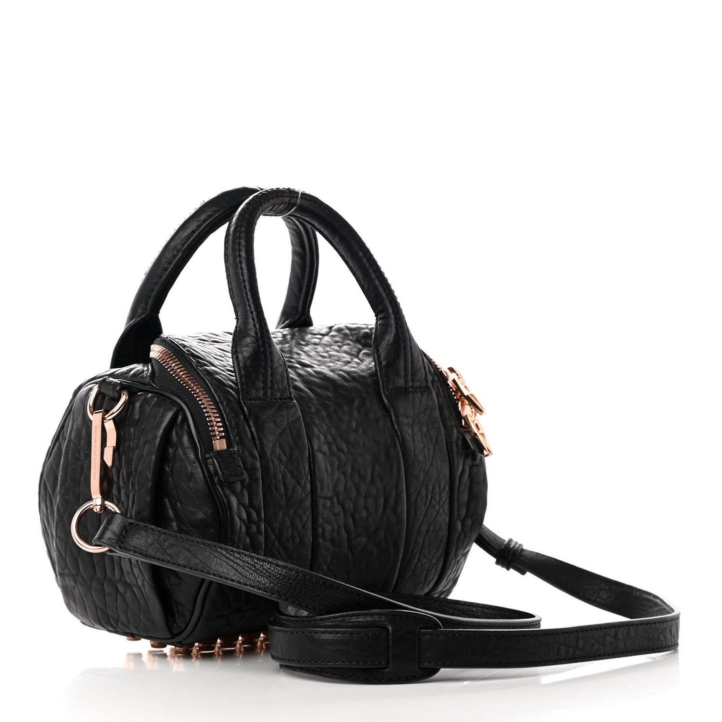 Pebbled Lambskin Rockie Black Rose Gold Hardware