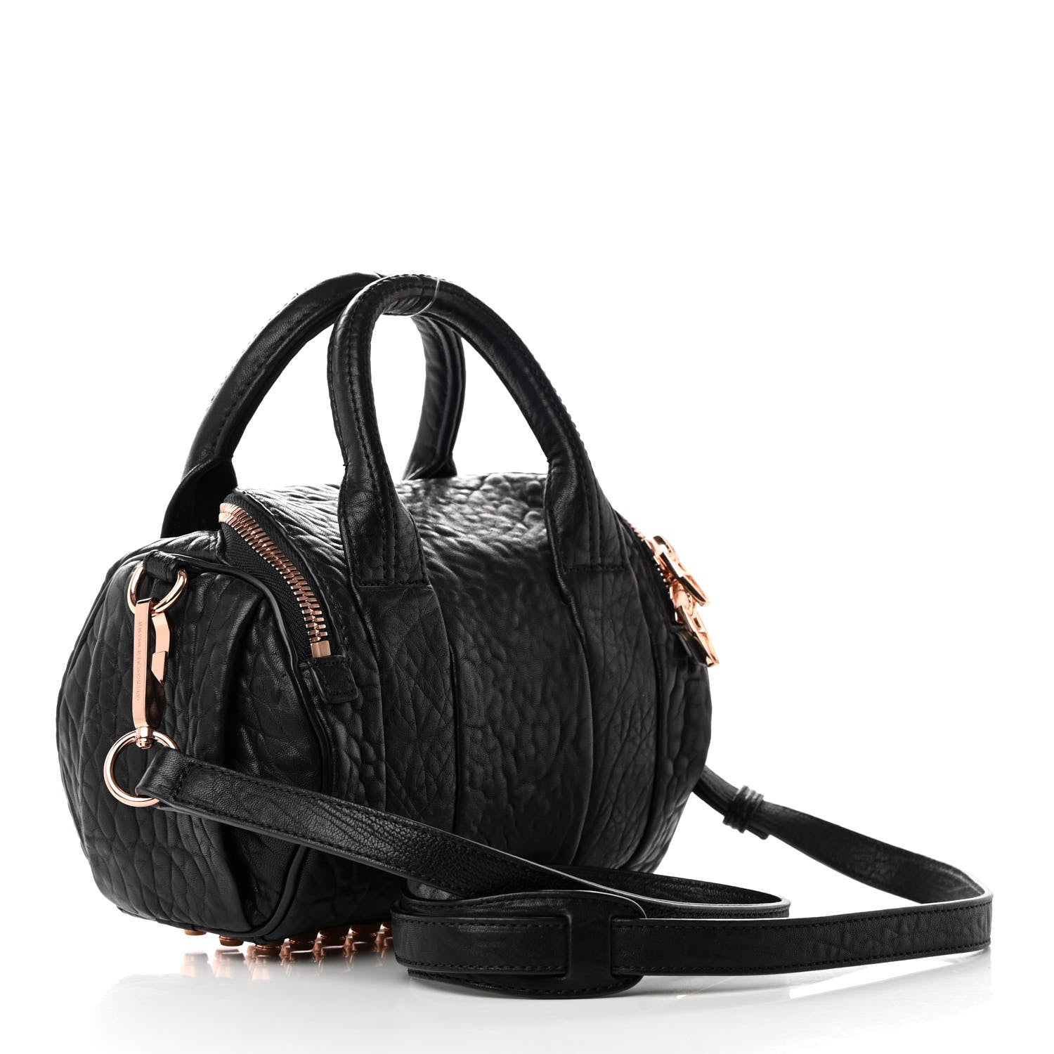 Alexander Wang Pebbled Lambskin Rockie Black Rose Gold Hardware 3 of 14