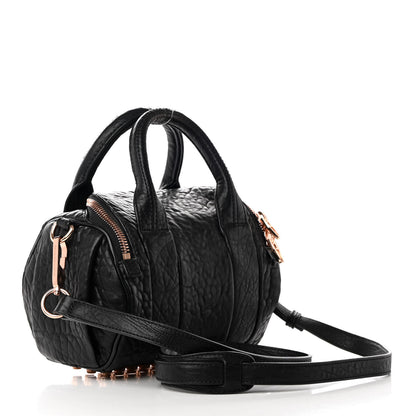 Alexander Wang Pebbled Lambskin Rockie Black Rose Gold Hardware 3 of 14