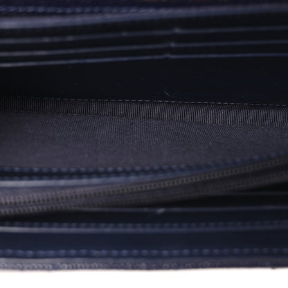 Chanel Caviar Quilted Large Gusset Flap Wallet Navy 5 of 12