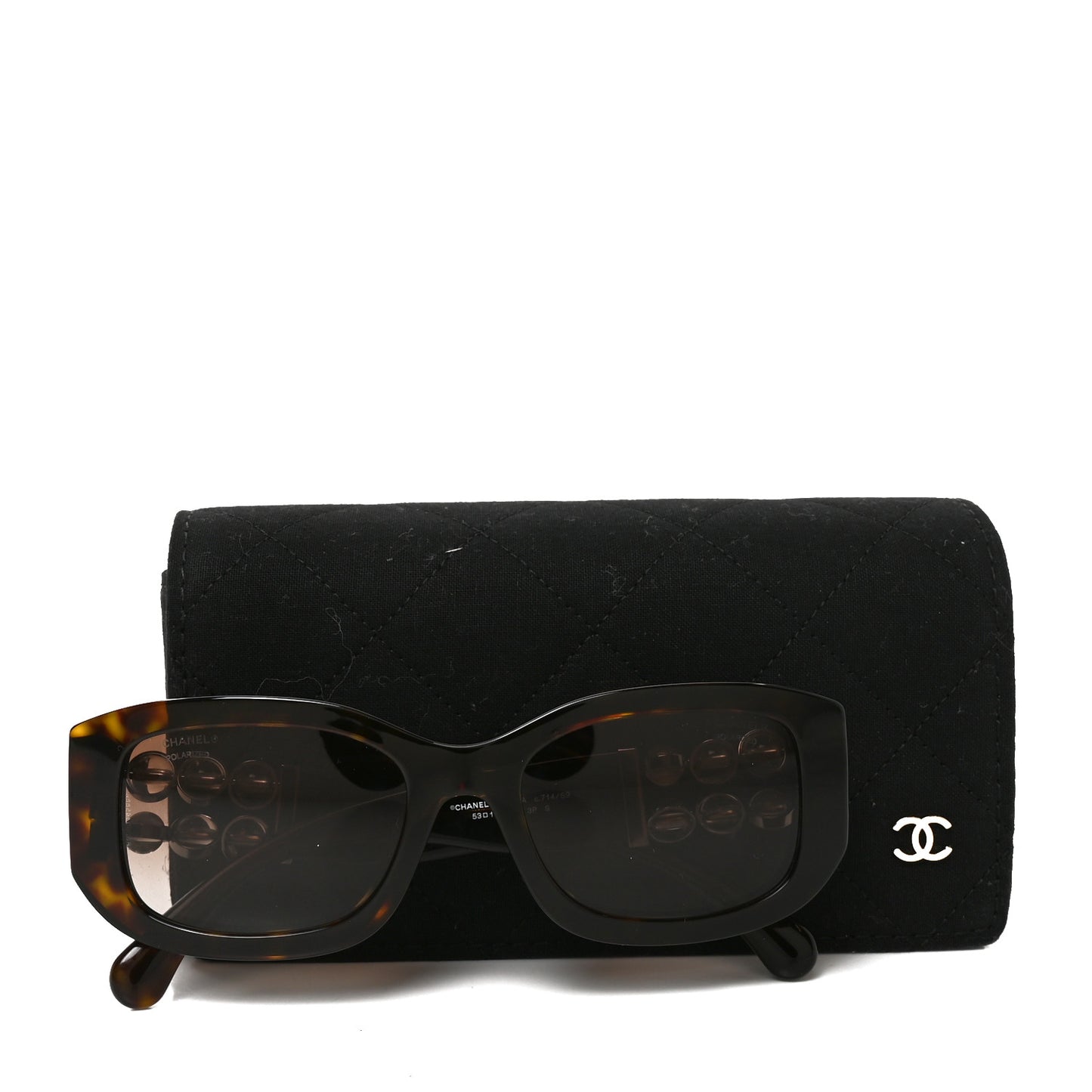 Acetate Glass Pearl Polarized Oval Sunglasses 5542-A Tortoise