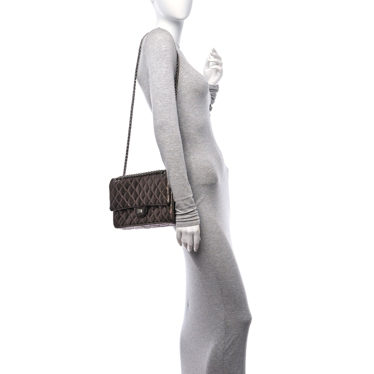 Chanel Metallic Aged Calfskin Quilted 2.55 Reissue 226 Flap Bronze 2 of 11