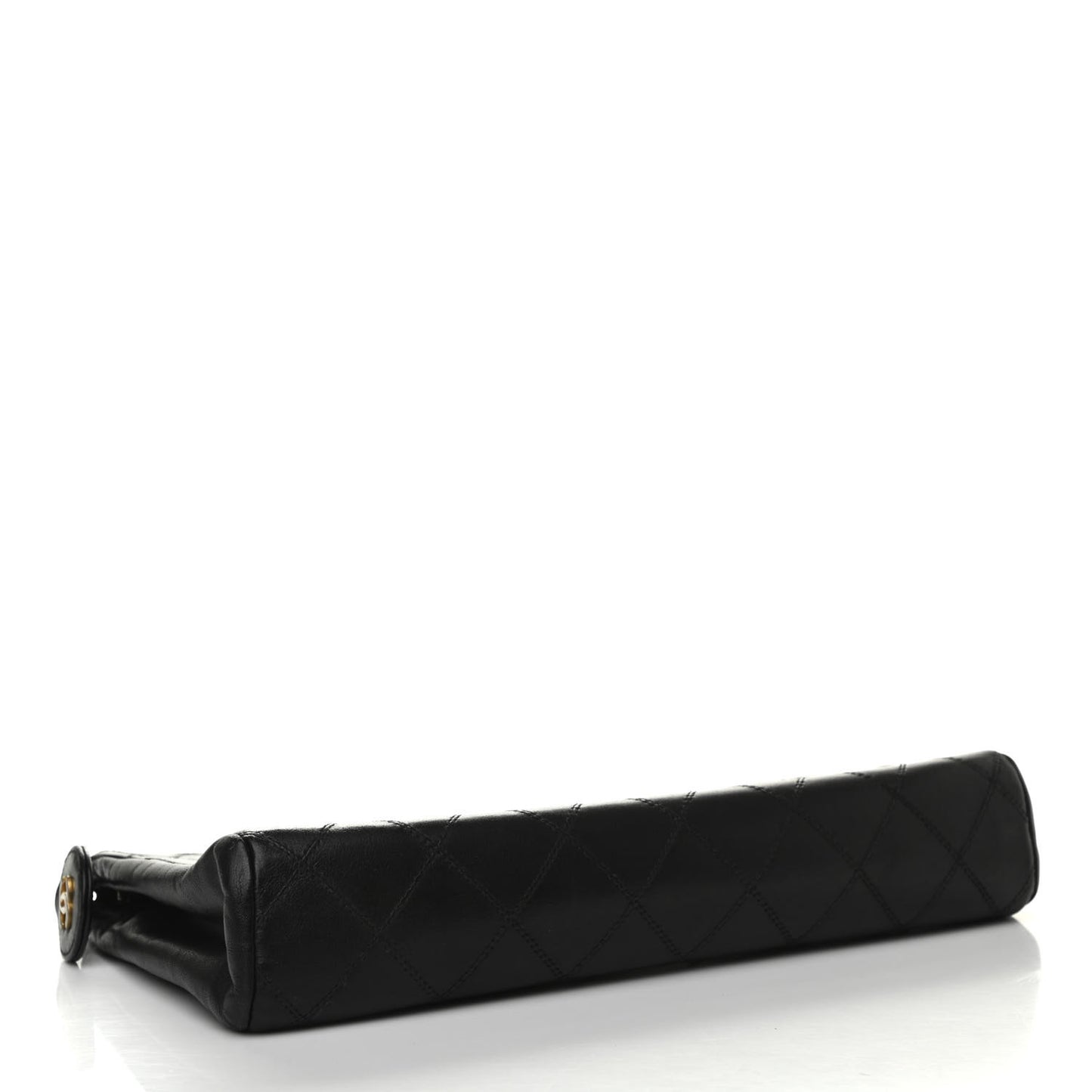 Lambskin Quilted Cosmetic Case Black
