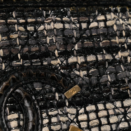 Chanel Tweed Snakeskin Quilted Medium CC Filigree Vanity Case Dark Navy 13 of 14