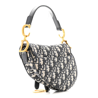 Christian Dior Oblique Mini Saddle Bag Blue 3 of 12