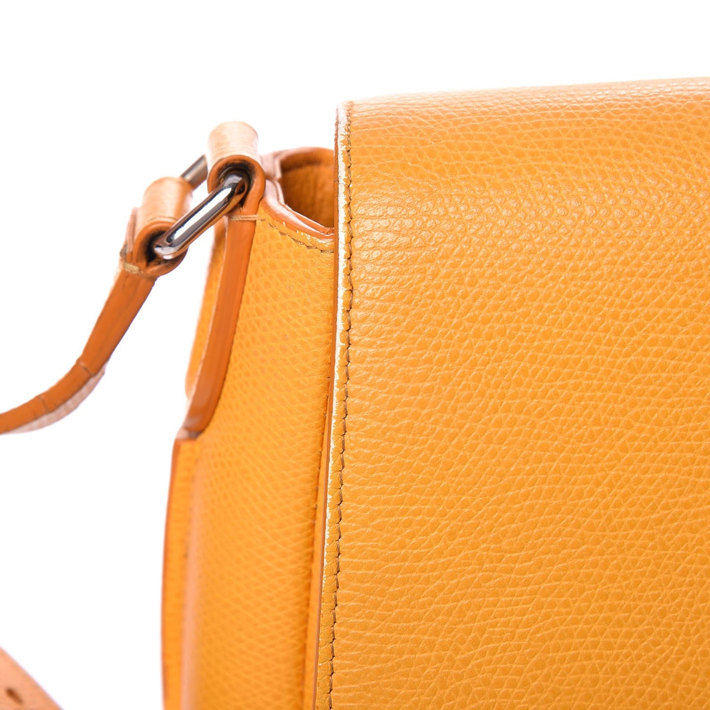 Grained Calfskin Trotteur Messenger Saffron