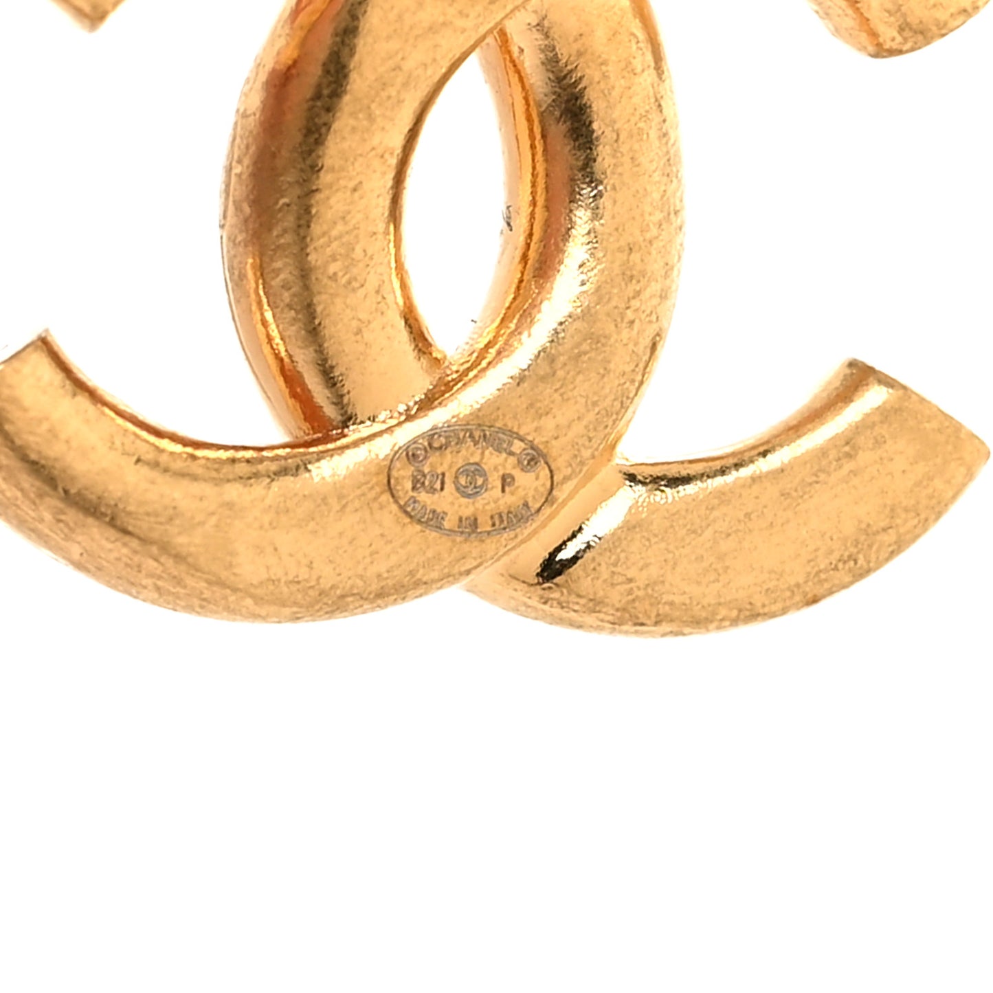 Metal Drop CC Earrings Ruthenium Gold