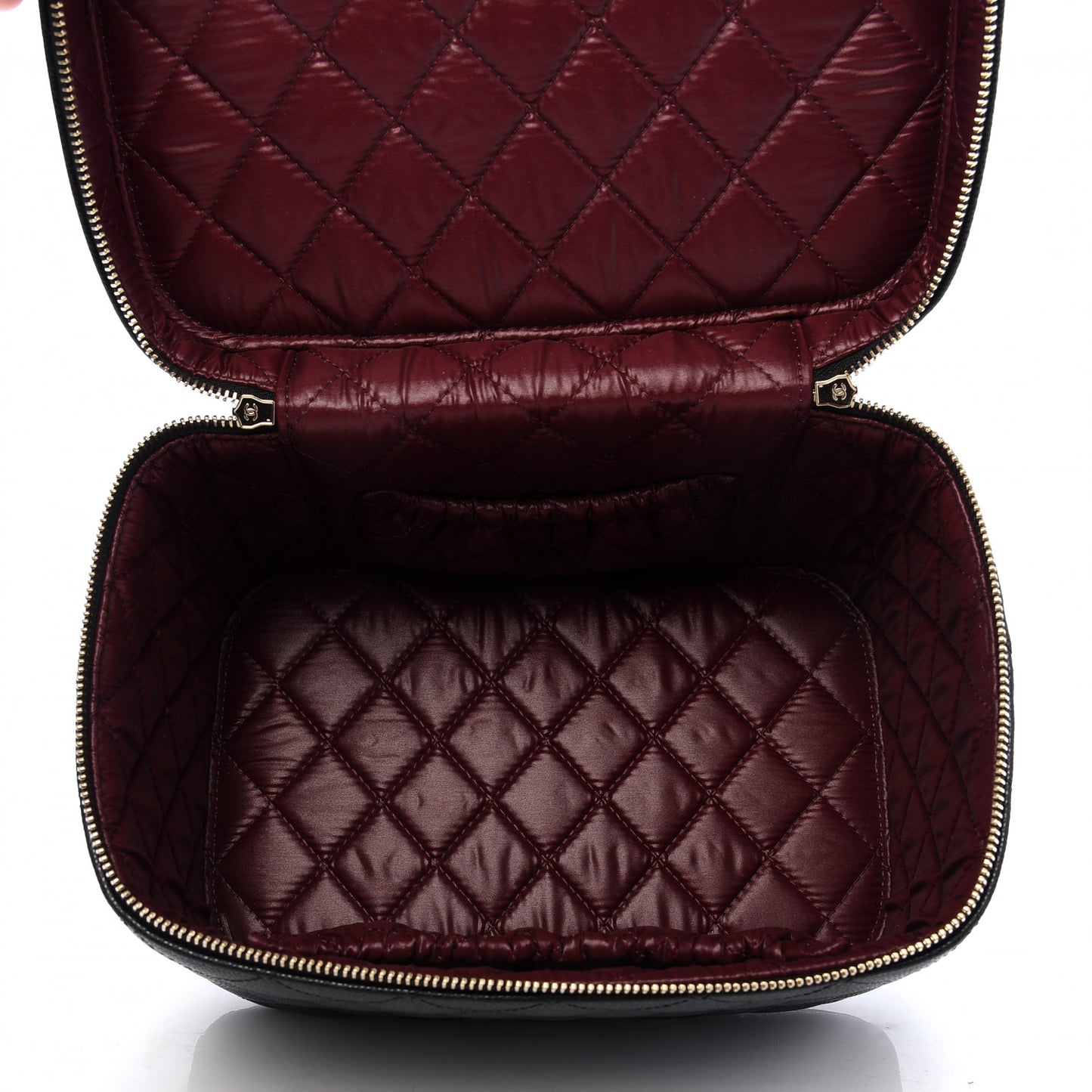 Caviar Quilted Large Vanity Pouch Black