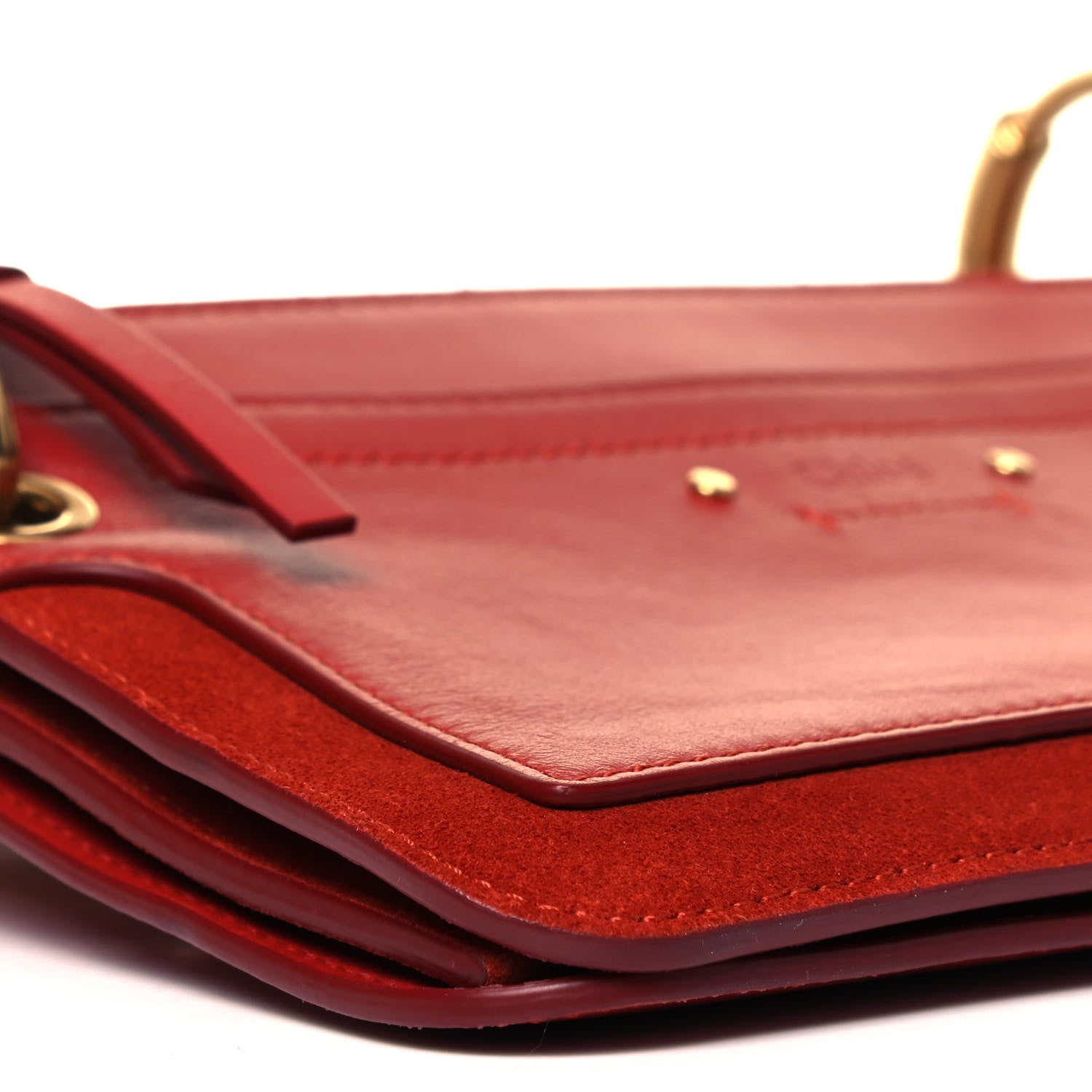 Chloe Calfskin Suede Small Roy Bag Earthy Red 7 of 8