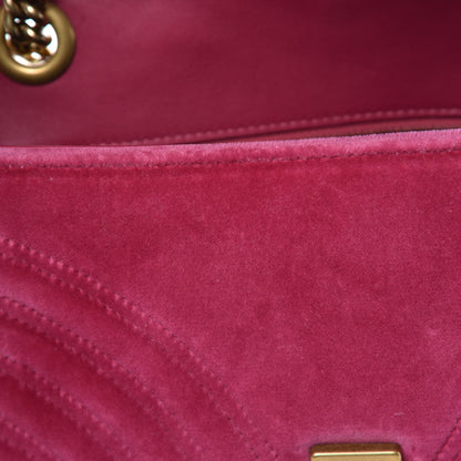 Gucci Velvet Matelasse Small GG Marmont Shoulder Bag Light Raspberry Rose 9 of 12