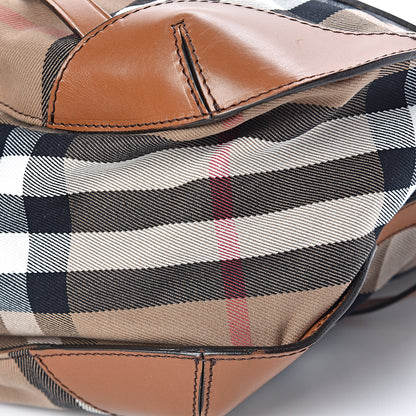 Burberry House Check Bridle Calfskin Small Dutton Hobo Light Tan 12 of 14