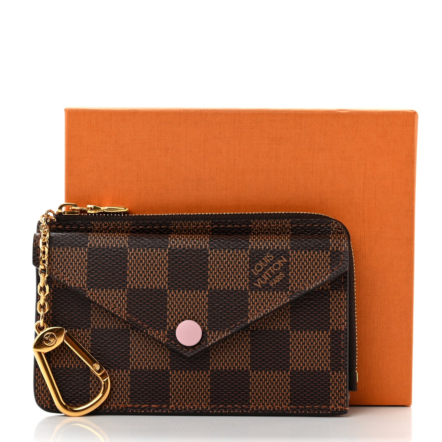 Damier Ebene Recto Verso Card Holder Rose Ballerine