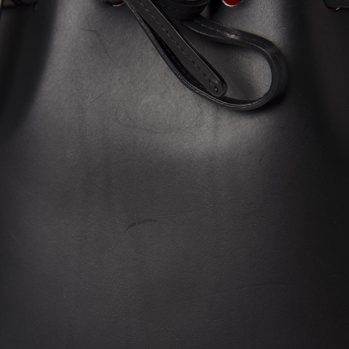 Calfskin Mini Bucket Bag Black Flamma