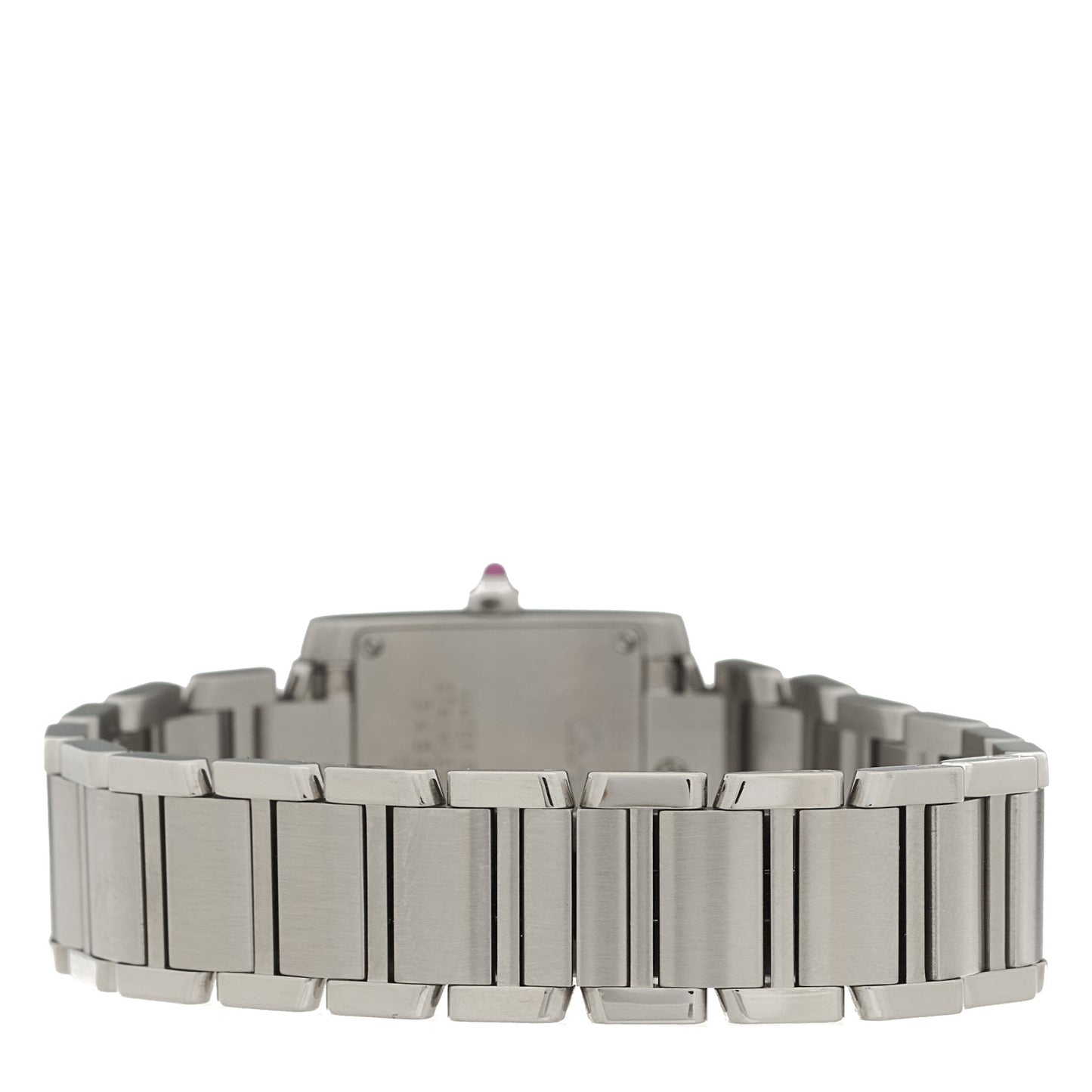 Stainless Steel 20mm Tank Francaise Quartz Watch Raspberry