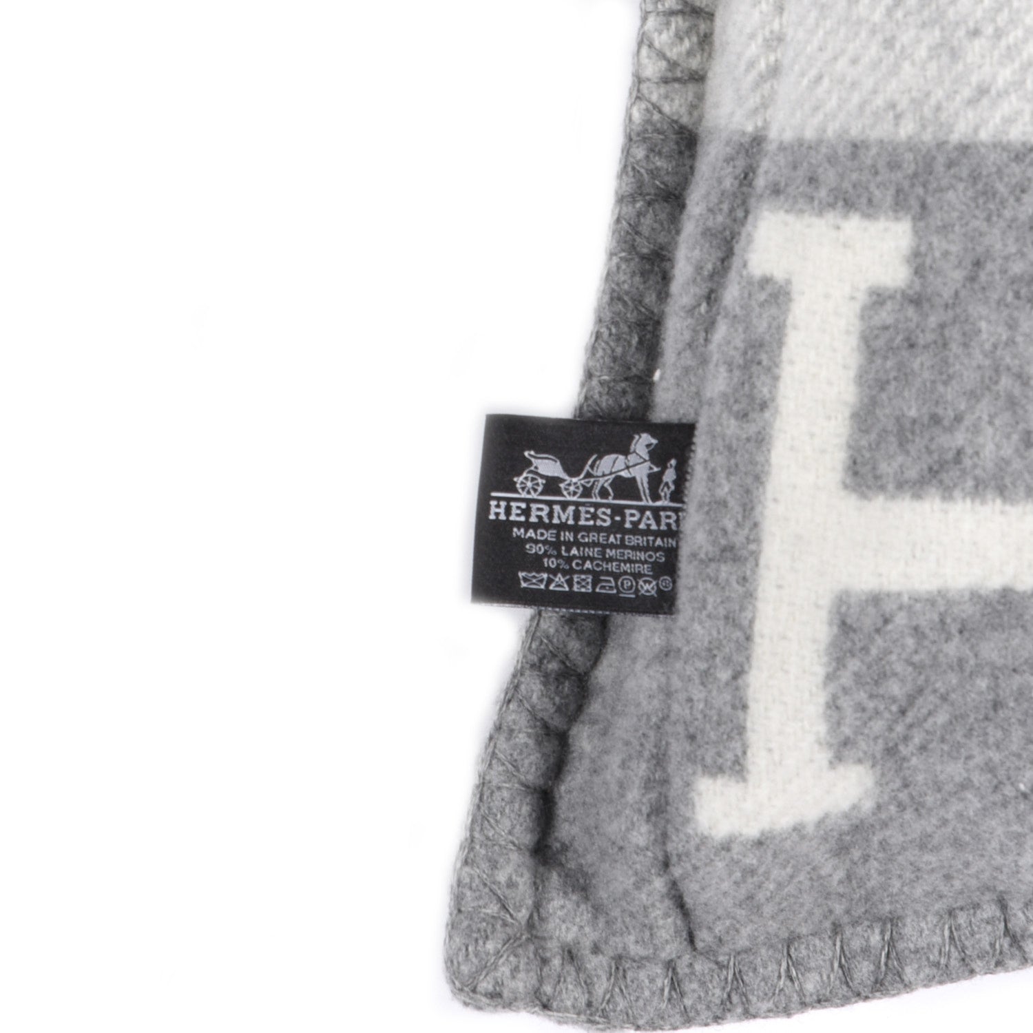 Hermes Wool Cashmere Avalon III Pillow PM Ecru Gris Clair 3 of 4