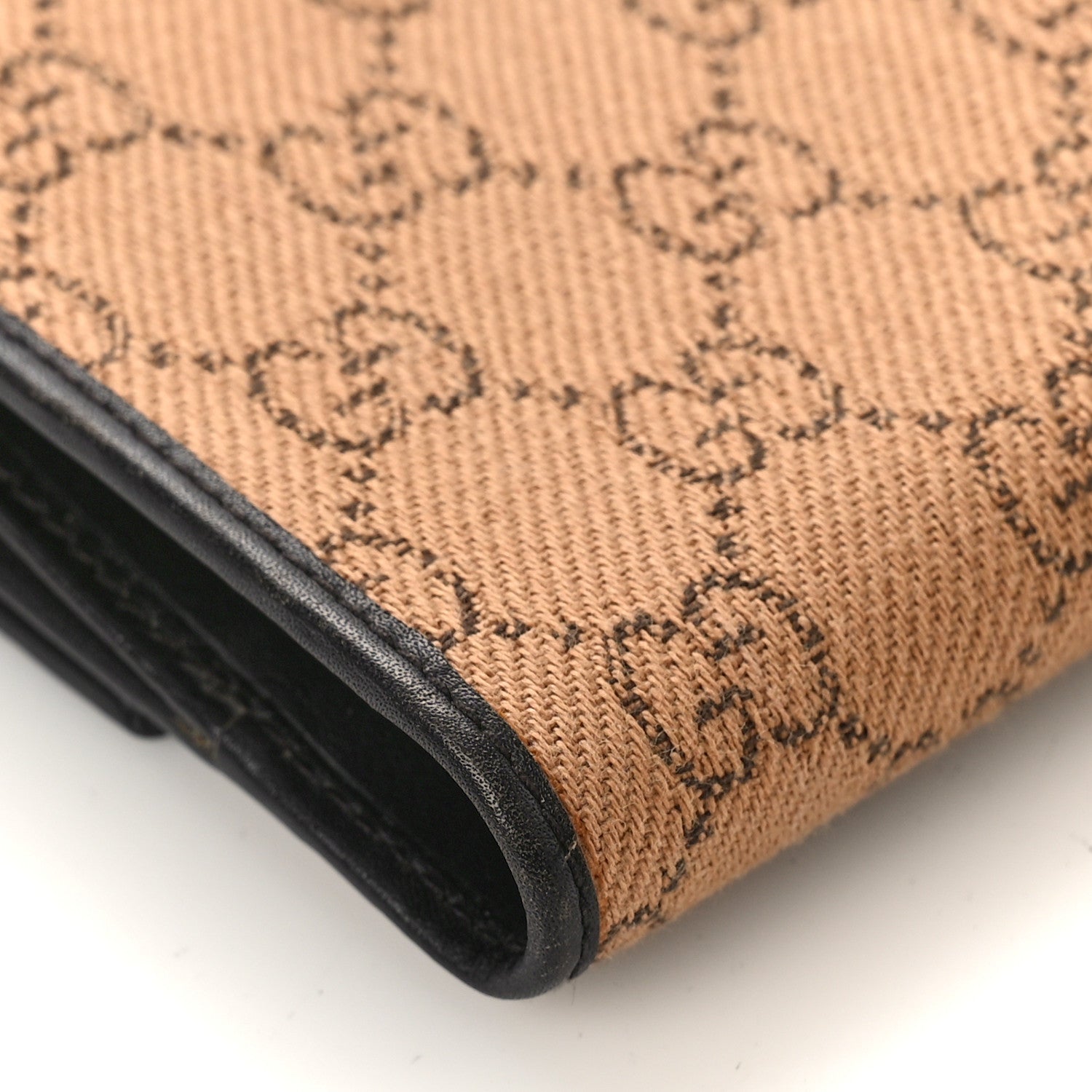 Gucci Monogram Denim Compact Wallet Beige Black 8 of 10