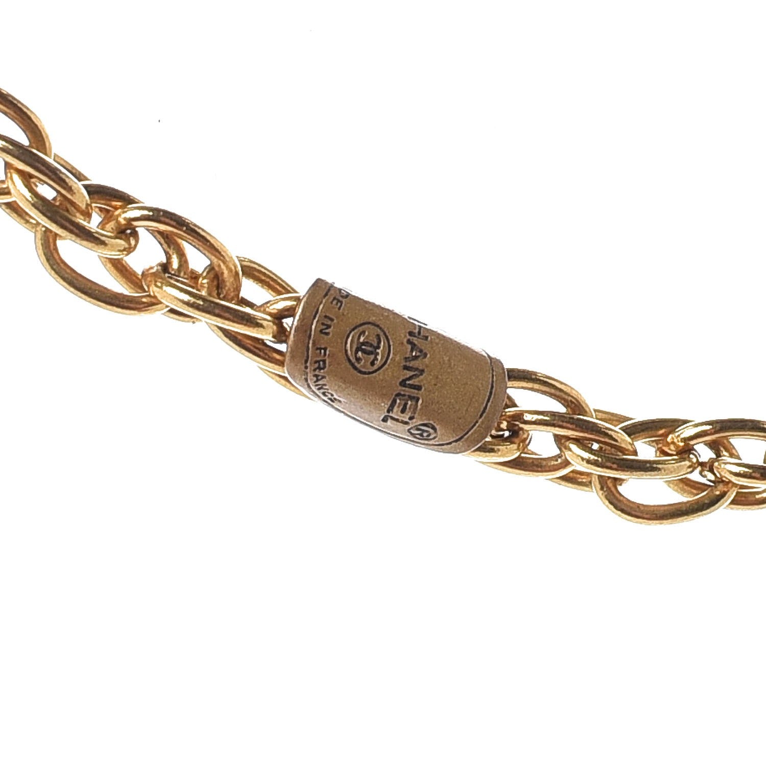 Chanel Crystal Chain CC Necklace Gold 6 of 6