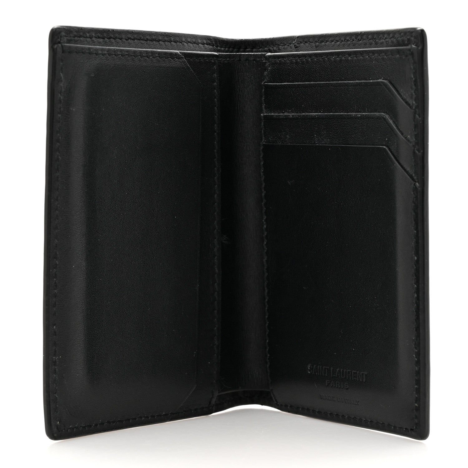 Saint Laurent Crocodile Embossed Bi-Fold Wallet Black 5 of 9