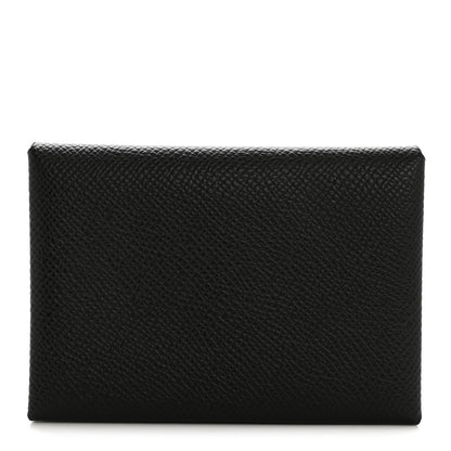 Hermes Epsom Calvi Duo Card Case Black 1 of 8