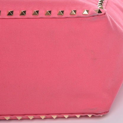 Valentino Garavani Canvas Large Rockstud Reversible Tote Pink Yellow 16 of 19
