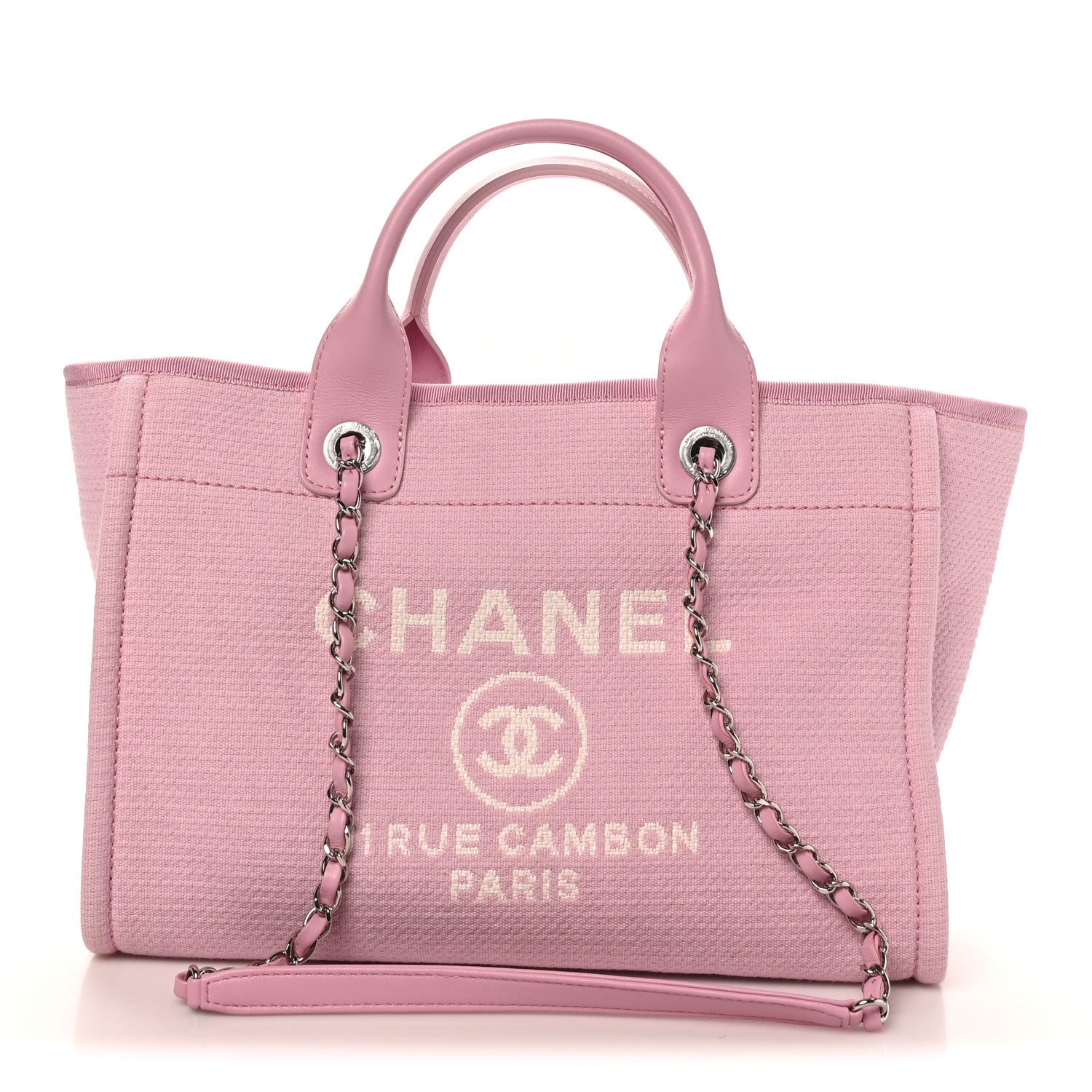 Chanel Mixed Fibers Small Deauville Tote Dark Pink 1 of 11