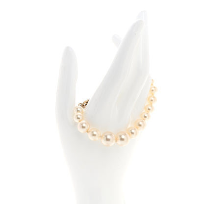 Chanel Graduated Pearl Crystal CC Bracelet Gold 2 of 5