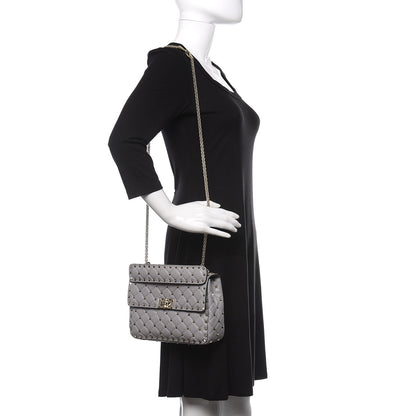 Valentino Garavani Nappa Medium Rockstud Spike Shoulder Bag Grey 2 of 15