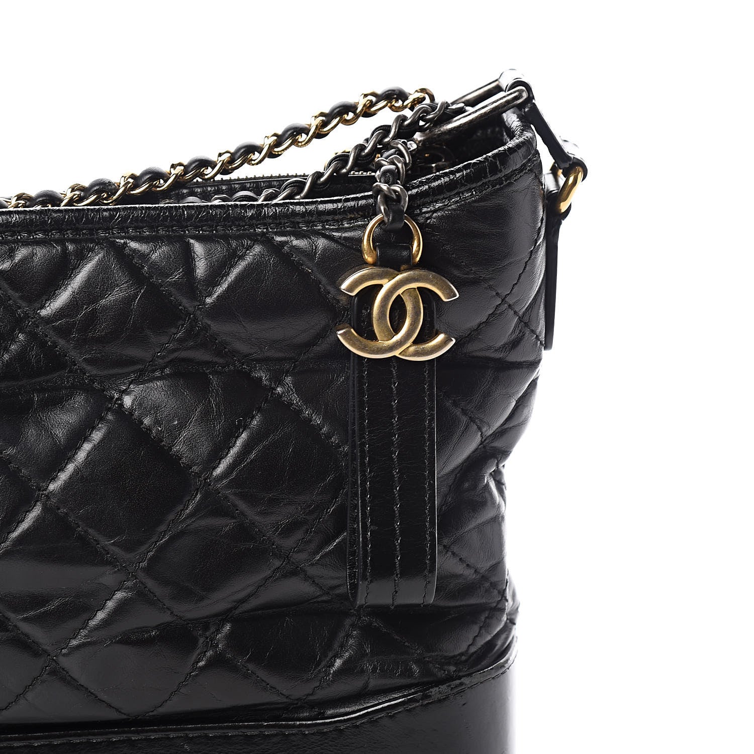 Chanel Aged Calfskin Quilted Medium Gabrielle Hobo Black 12 of 12