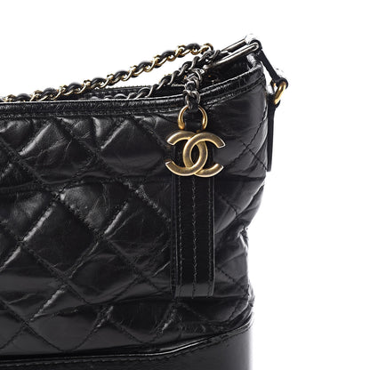Chanel Aged Calfskin Quilted Medium Gabrielle Hobo Black 12 of 12