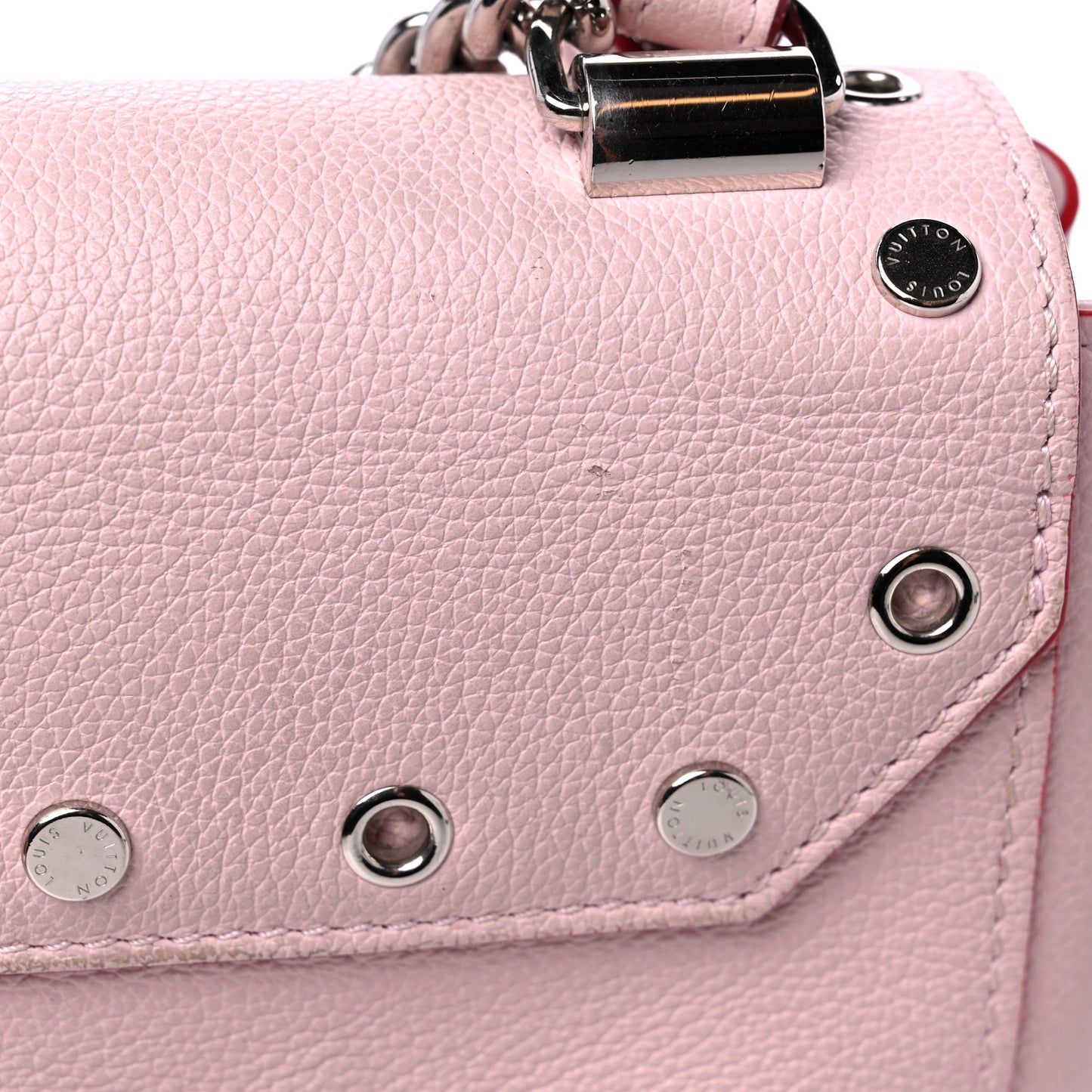 Soft Calfskin Lockme II Chain Rivets BB Rose Ballerine